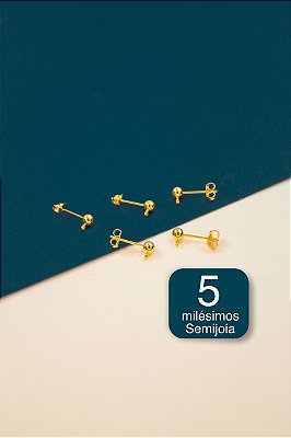 Base de Brinco Ouro Semijoia 5 milesimos - 01 par