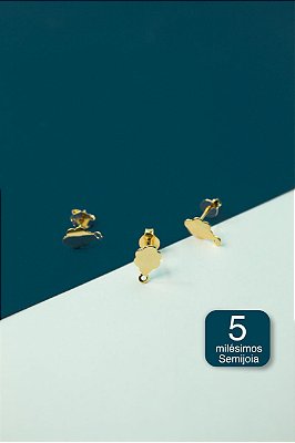 Base de Brinco Ouro Semijoia 5 milesimos - 01 par