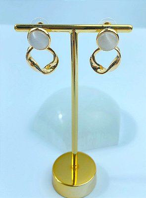 Brinco Organico banho ouro com tarraxa - 1 par