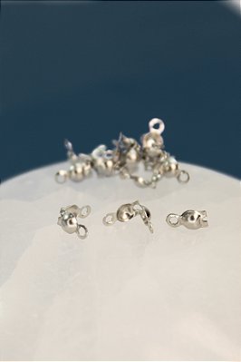 Tips Bolinha para fios 8x4mm - 50 Pçs - Aço Inox
