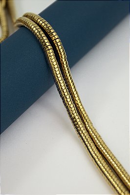 Fio Hematita Dourada Disco 6x2Mm- O Fio