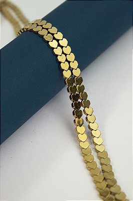 Fio Hematita Dourado Coracao 6mm - O Fio