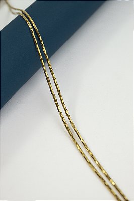Fio Hematita Dourado Tubo Sextavado 2x2mm - O Fio