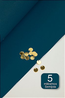 Pingente Redondo6mm Ouro 5 milesimos - 10 Pçs