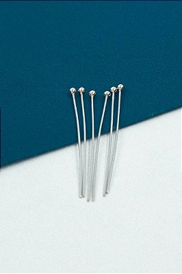 Alfinete Bolinha 2Cm Aço Inox - 100 Pçs