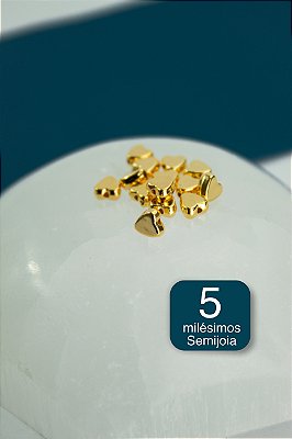 Entremeio Coracao 6mm Ouro 5 Milesimos - 30Pcs