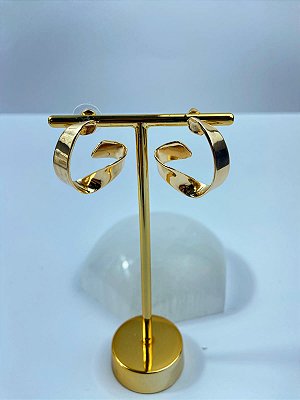Brinco orgânico - banho ouro - 1 unidade