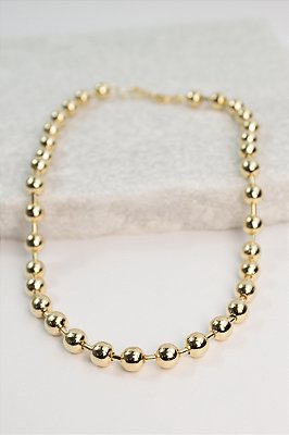 Colar Bolinha 8mm Ouro - 01 unid