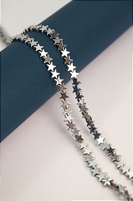 Fio Hematita Prata Estrela 6mm - O Fio
