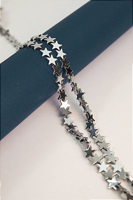 Fio Hematita Prata Estrela 8mm - O Fio