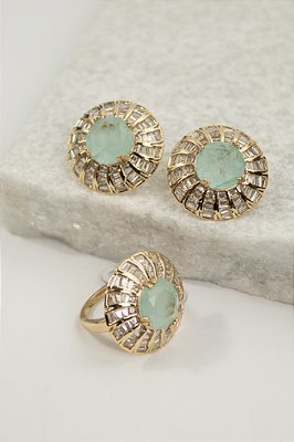 Conjunto Brinco + Anel - Semijoia