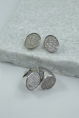 Conjunto Brinco + Anel - Semijoia