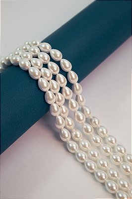 Fio Gota Vidro Branco 7X10Mm - O Fio