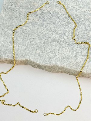 Colar Singapura Bipartida - Banho ouro 2 milésimos com verniz italiano - medida 60cm
