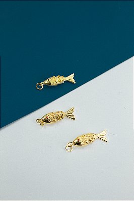 Pingente Peixe Articulado Ouro - 01 und