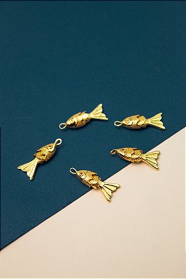 Pingente Peixe Articulado Ouro - 01 und