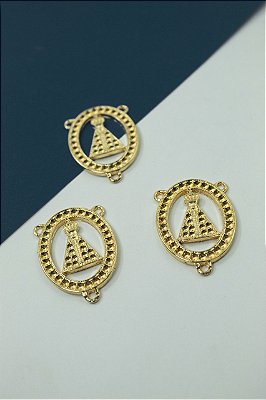 Pingente Religioso Nossa Senhora Aparecida 3 Saidas Ouro - 01 Und