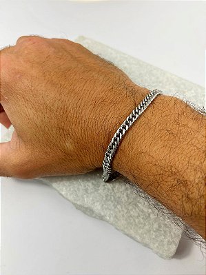 Pulseira Aço Inox - Antialérgico - medida 20cm - 1 unidade