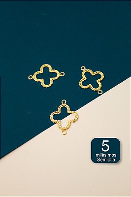 Pingente Trevo 2 Saidas Ouro 5 Milesimos - 01 unid