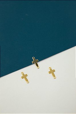 Pingente Religioso Cruz 2 Saidas Ouro - 01 und