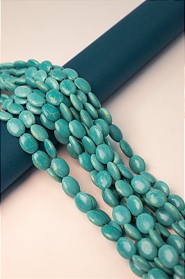 Fio Howlita turquesa Oval 12x15mm  - O Fio