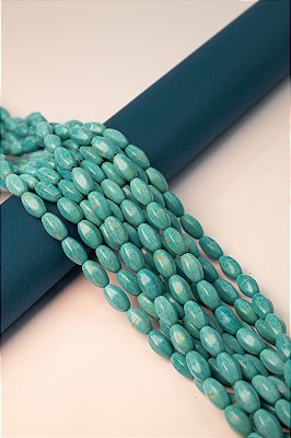 Fio Howlita turquesa Tubo Facetado 14x8mm - O Fio