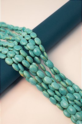 Fio Howlita turquesa Oval 10x13mm  - O Fio