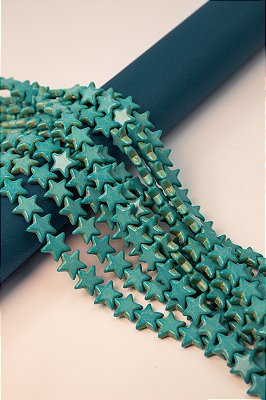 Fio Howlita turquesa estrela 14mm - O Fio