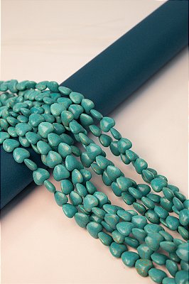 Fio Howlita turquesa coracao 12mm - O Fio