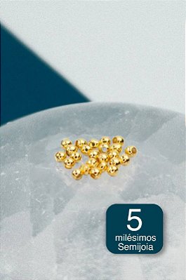 Entremeio Bolinha Metal 2,5mm Ouro 5 Milesimos - 50pcs