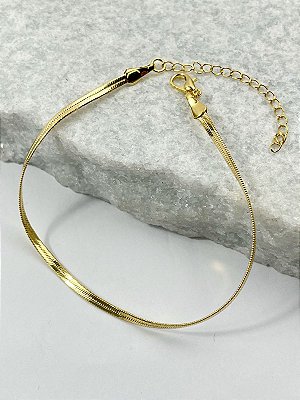 Pulseira Fita 3mm Ouro Semijoia - Banho 5 milesimos com verniz italiano - 1 unidade