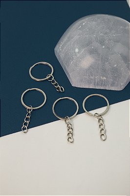 Argola De Chaveiro Modelo Italiano Com 25Mm E Corrente - 100pcs