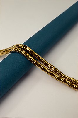 Fio Hematita Dourada Disco 8x2Mm- O Fio