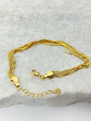 Pulseira venezianas com extensora banho ouro 2 milésimos com verniz italiano - medida 17cm