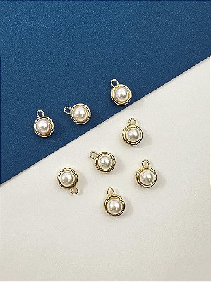 Pingente Redondo Perola Ouro - 01 und