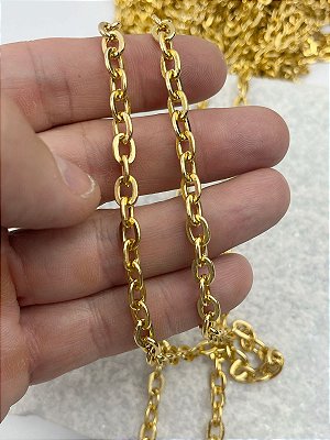 Corrente Cadeado arame 1,50mm - Alumínio Anodizado Ouro - 1 metro