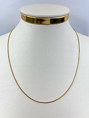 Colar Aço Inox Cartier Dourado antialergico medida 50cm - 1 unidade com fecho gaveta