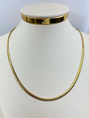 Colar Aço Inox Dourado antialergico medida 60cm - 1 unidade - espessura de 5mm