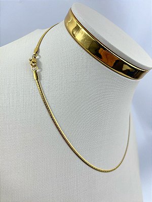 Colar Aço Inox Dourado antialergico medida 45cm - 1 unidade - espessura de 2mm