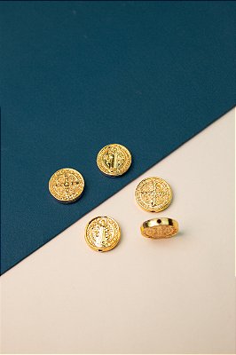 Pingente Religioso Sao Bento Passante Ouro - 01 Unid