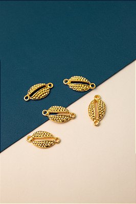 Pingente Buzios 2 Saidas Ouro - 01 Unid