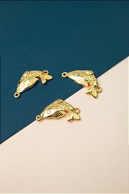 Pingente Peixe 2 Saidas Ouro - 01 Unid