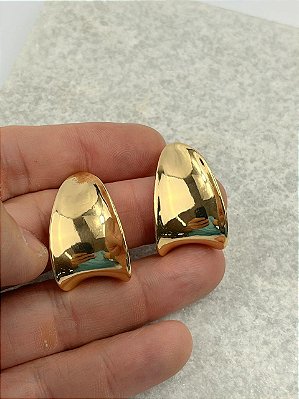 Brinco Gota Abaolada maxi - banho ouro 2 milesimos e verniz - 1 par