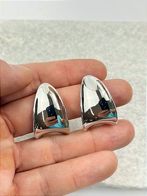 Brinco Gota Abaolada maxi - banho Diamante e verniz - 1 par