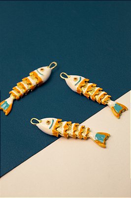 Pingente Peixe Articulado Ouro 18K - 01 und
