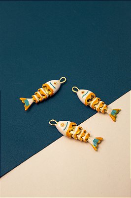 Pingente Peixe Articulado Ouro 18K - 01 und