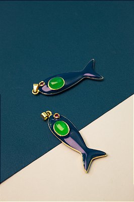 Pingente Peixe com Pedra - 01 Unid