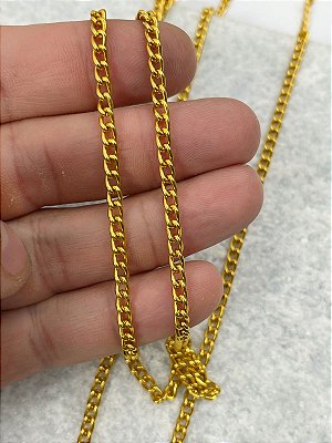 Corrente Grume 1,0mm aluminio ouro - anodizada * 1 METRO *