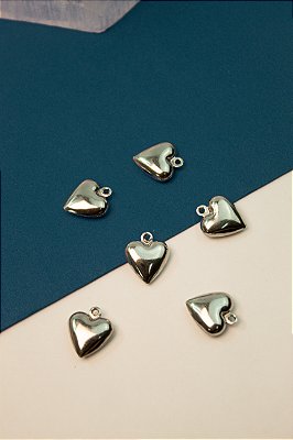 Pingente Coracao Aço Inox - 01 unid