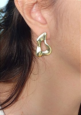 Brinco organico banho ouro 2 milésimos com verniz protetivo - 1 par